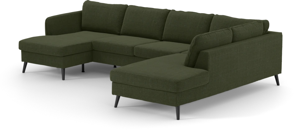 County - 3-sits soffa med schäslong vänster och divan höger - Grön