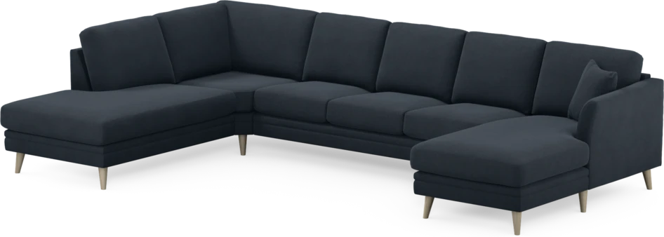 Eden - 3-sits soffa med divan vänster och schäslong höger - Blå