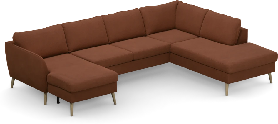 County - 3-sits soffa med schäslong vänster och divan höger - Orange