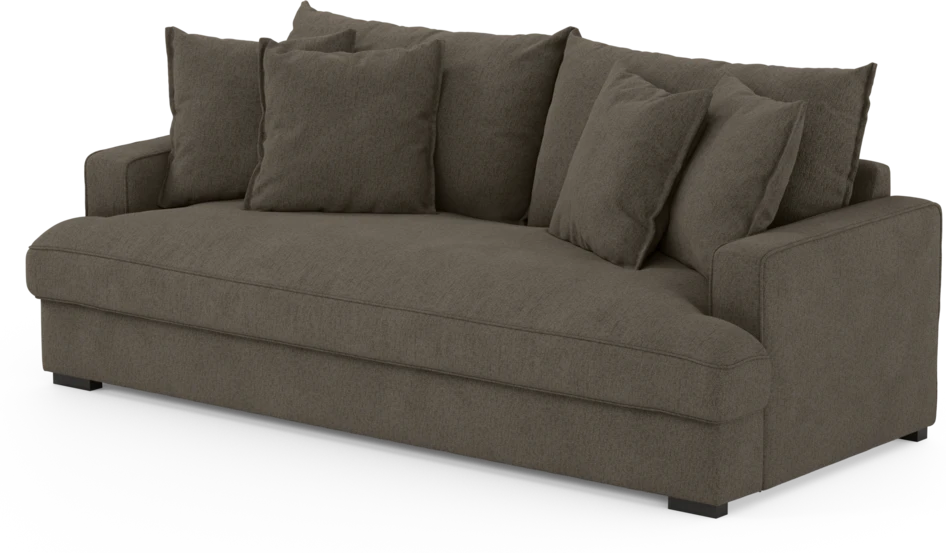 Mila - 3-sits soffa, hel dyna - Brun