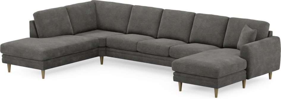 Eden - 3-sits soffa med divan vänster och schäslong höger - Grå