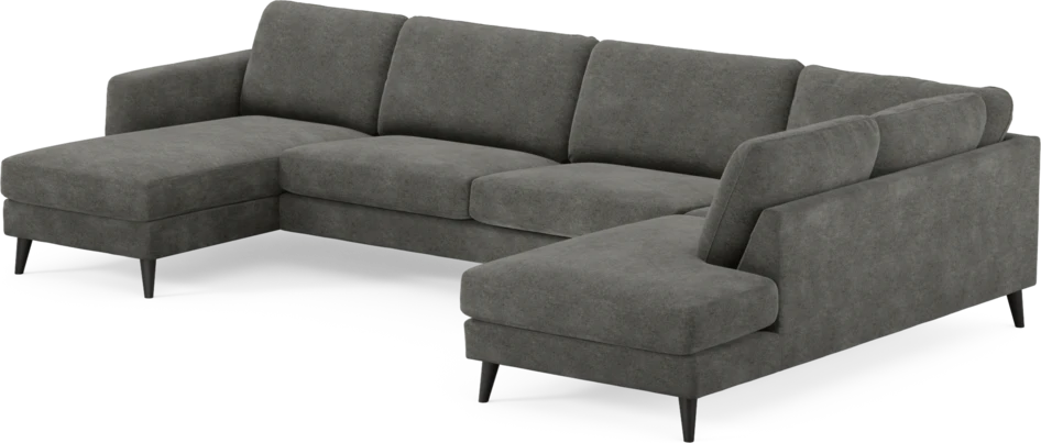 Bridge - 3-sits soffa med schäslong vänster och divan höger - Grå