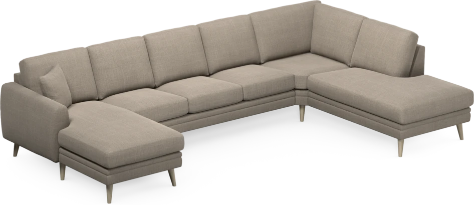 Eden - 3-sits soffa med schäslong vänster och divan höger - Beige