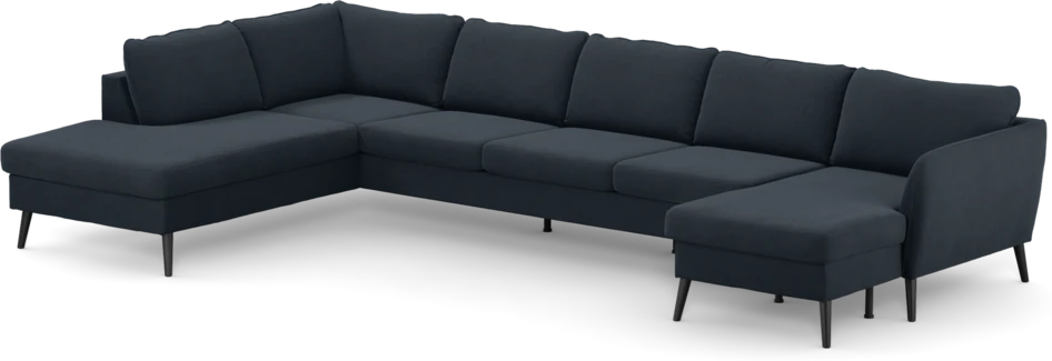 County - 4-sits soffa med divan vänster och schäslong höger - Blå