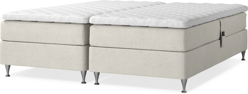Delux Sense - Ställbar säng, dubbelsäng med bäddmadrass - Beige