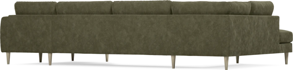 Bridge - 3-sits soffa med divan vänster och schäslong höger - Grön