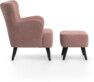 Timmy - Fåtölj med fotpall - Rosa