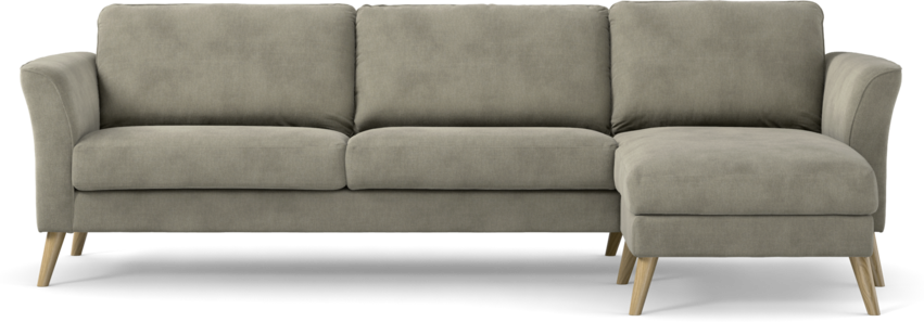 Bridge - 3-sits soffa med schäslong höger - Grå