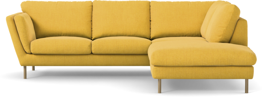 Madison Lux - 2-sits soffa med divan höger - Gul