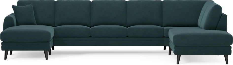 Eden - 3-sits soffa med schäslong vänster och divan höger - Blå