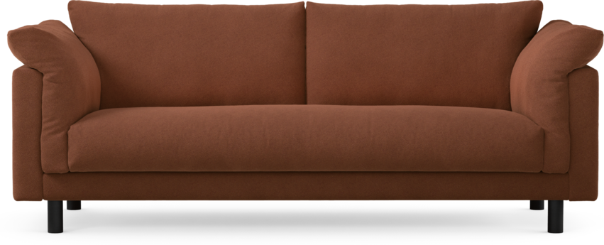 Cherrie - 3-sits soffa, hel dyna, fast klädsel - Orange