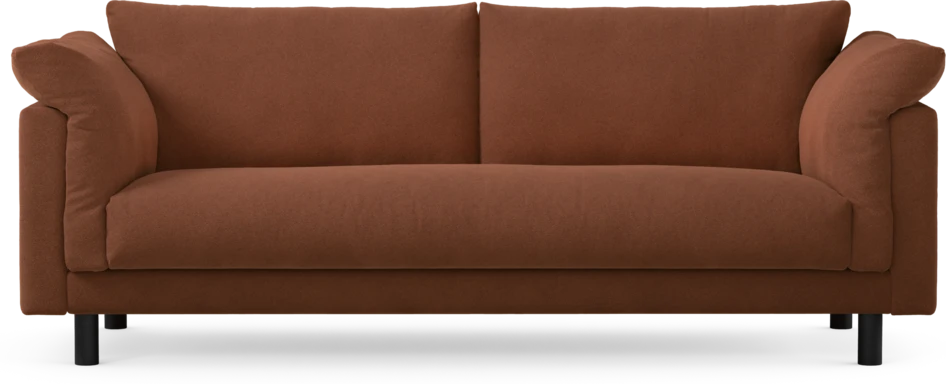 Cherrie - 3-sits soffa, hel dyna, fast klädsel - Orange