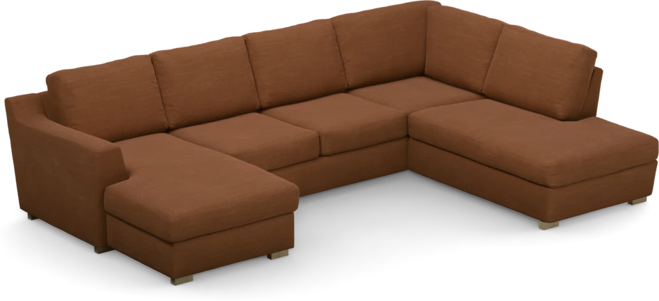 Friday - 3-sits soffa med schäslong vänster och divan höger - Orange