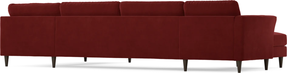 Bridge - 3-sits soffa med schäslong vänster och divan höger - Röd
