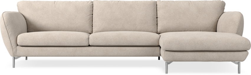 Madison Lux - 3-sits soffa med schäslong höger - Vit