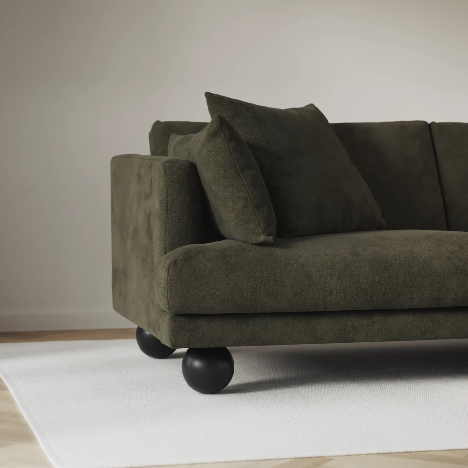 Harper - 3-sits soffa med divan vänster - Grön