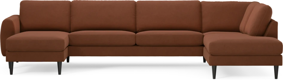 Bridge - 3-sits soffa med schäslong vänster och divan höger - Orange