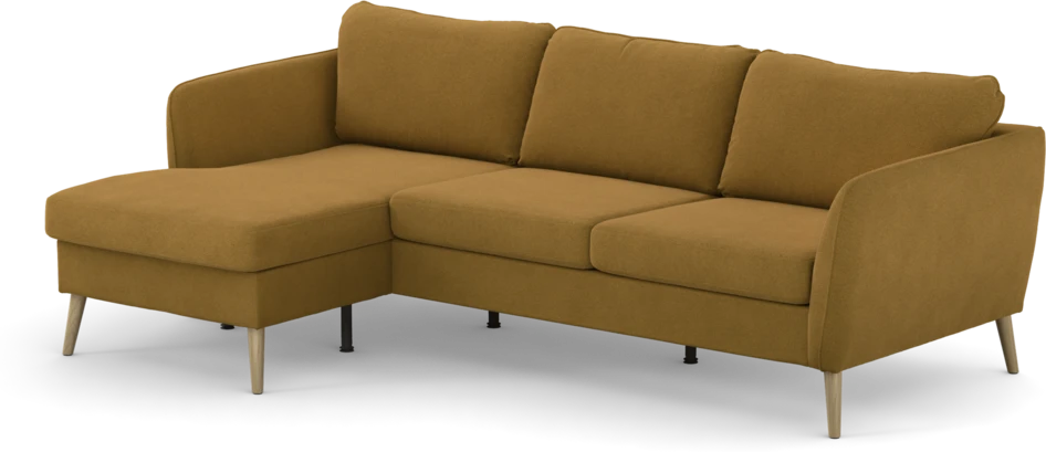 County - 3-sits soffa med flyttbar schäslong - Gul