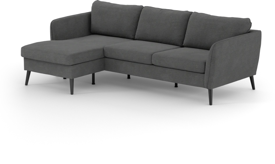 County - 3-sits soffa med flyttbar schäslong - Grå
