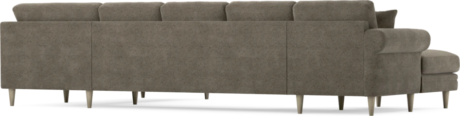 Eden - 3-sits soffa med schäslong vänster och divan höger - Brun