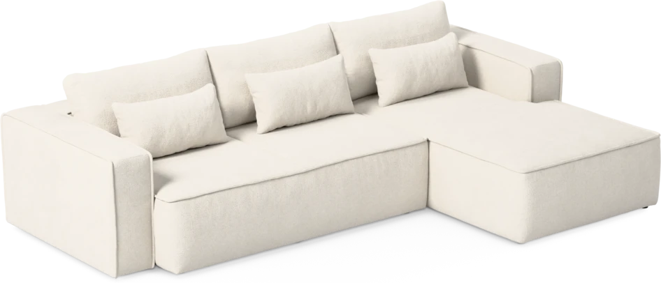 Ide - Bäddsoffa 3-sits med schäslong höger - Vit