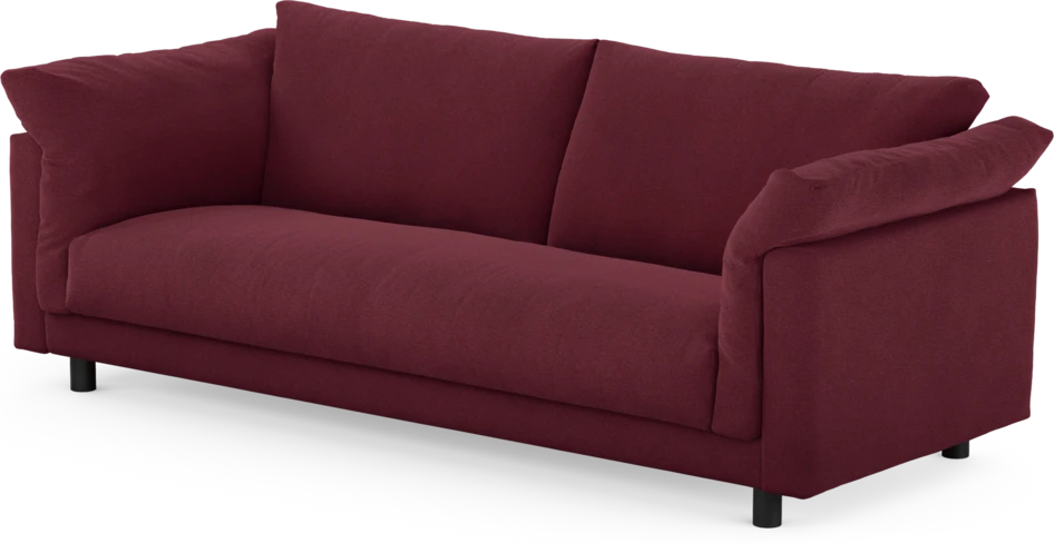 Cherrie - 3-sits soffa, hel dyna, fast klädsel - Röd