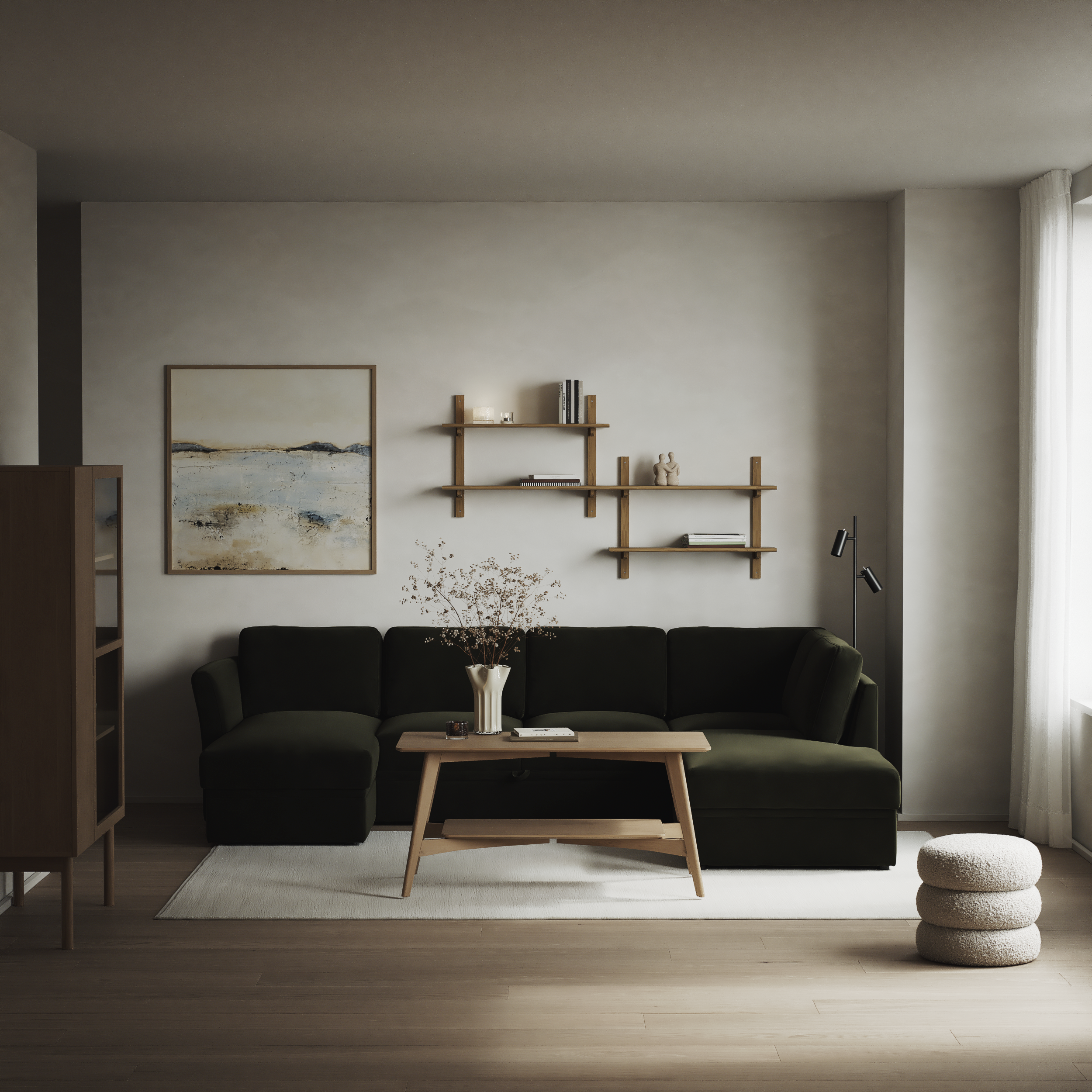 Öland - Bäddsoffa med schäslong vänster och divan höger - inspiration