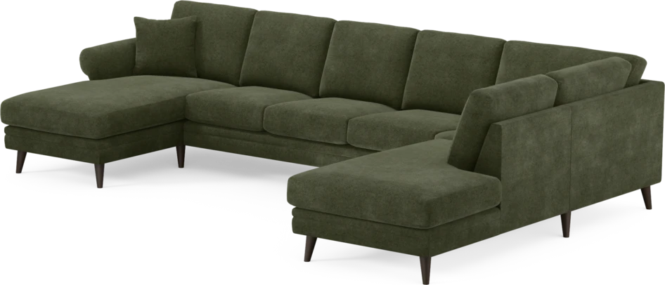 Eden - 3-sits soffa med schäslong vänster och divan höger - Grön