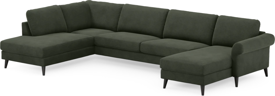 Bridge - 3-sits soffa med divan vänster och schäslong höger - Grön