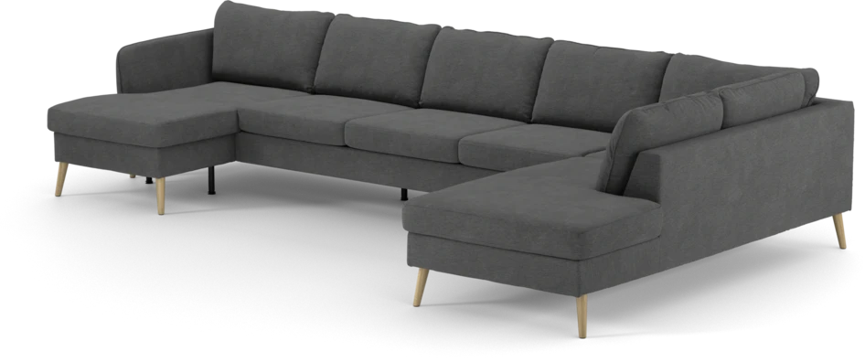 County - 4-sits soffa med schäslong vänster och divan höger - Grå