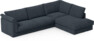 Cherrie Klädsel -  3-sits soffa med divan höger - Blå