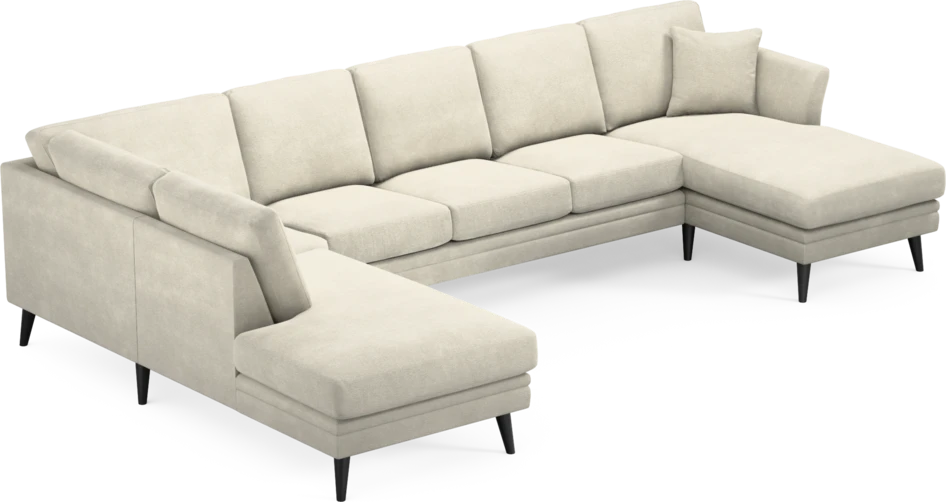 Eden - 3-sits soffa med divan vänster och schäslong höger - Vit