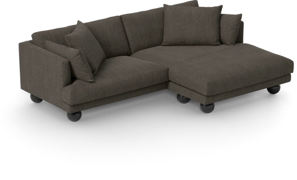 Harper - 4-sits med schäslong XL höger - Brun