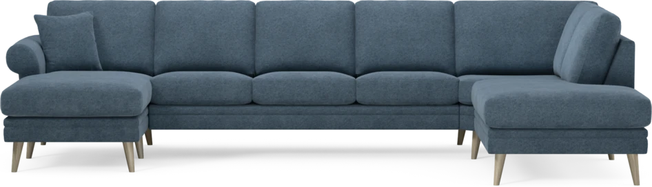 Eden - 3-sits soffa med schäslong vänster och divan höger - Blå