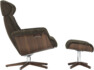 Timeout - Fåtölj och fotpall - Brun