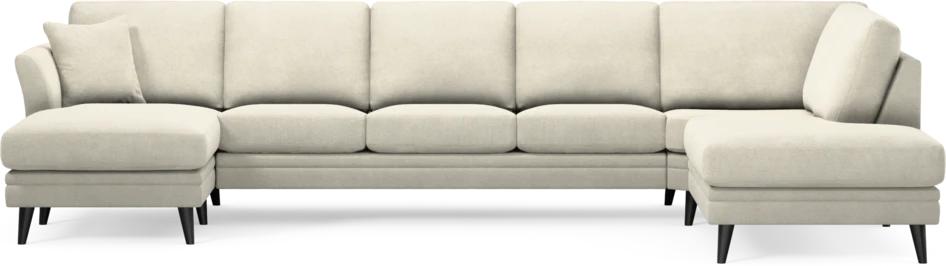 Eden - 3-sits soffa med schäslong vänster och divan höger - Vit