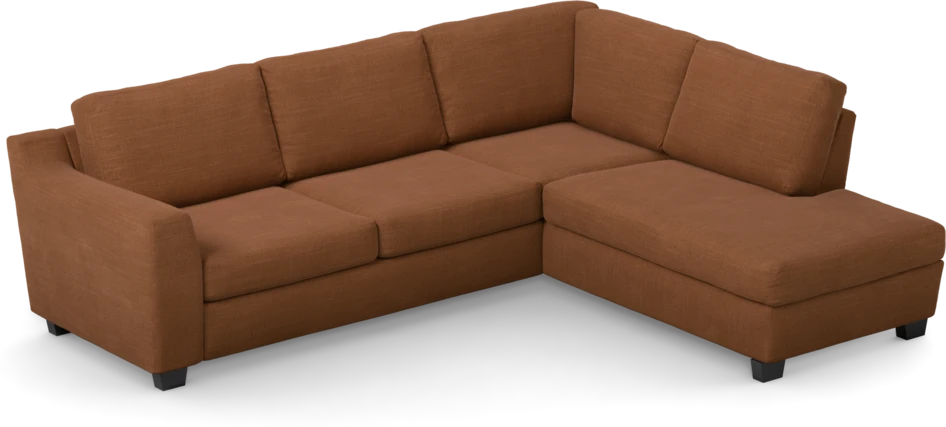 Friday - 2,5-sits soffa med divan höger - Orange