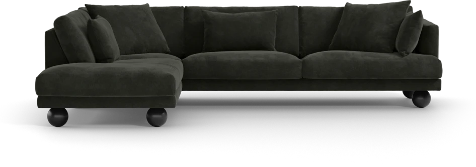 Harper - 3-sits soffa med divan vänster - Svart