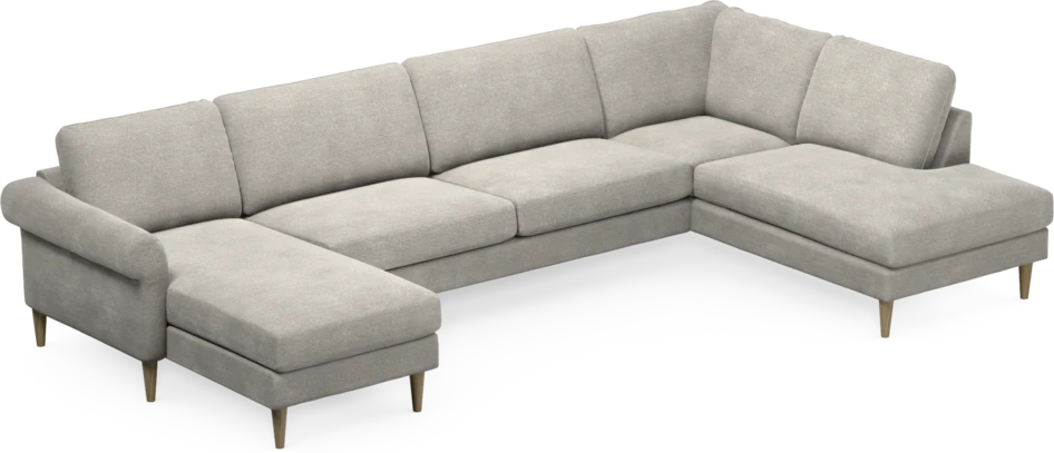 Bridge - 3-sits soffa med schäslong vänster och divan höger - Grå