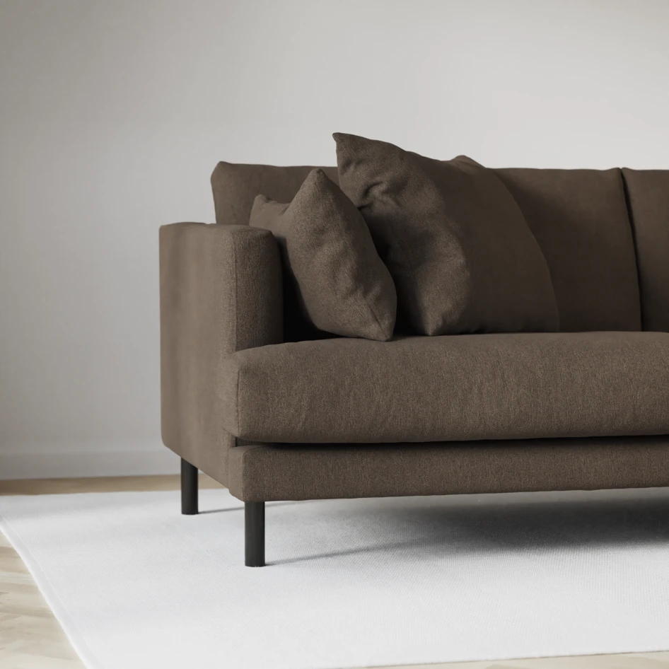 Harper - 3-sits soffa med divan höger - Brun
