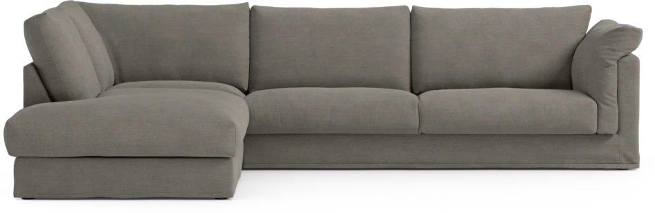 Cherrie - 3-sits soffa med divan vänster, med kappa - Grå