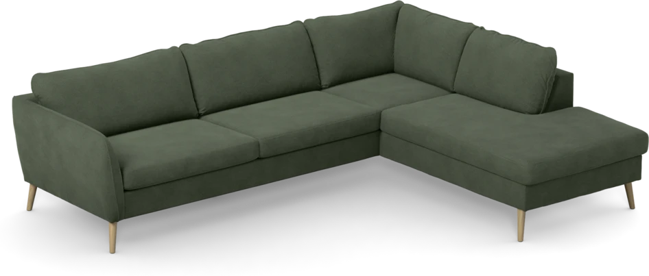 County - 2,5-sits soffa med divan höger - Grön