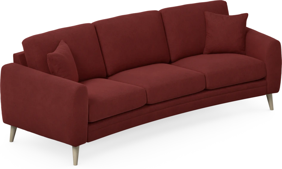 Eden - 3-sits soffa svängd - Röd