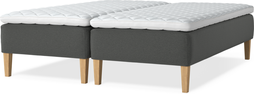 Delux Sense - Ramsäng, dubbelsäng med bäddmadrass - Grå