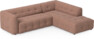 Bella - 3-sits soffa med divan höger - Rosa