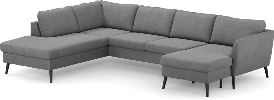 County - 3-sits soffa med divan vänster och schäslong höger - Grå