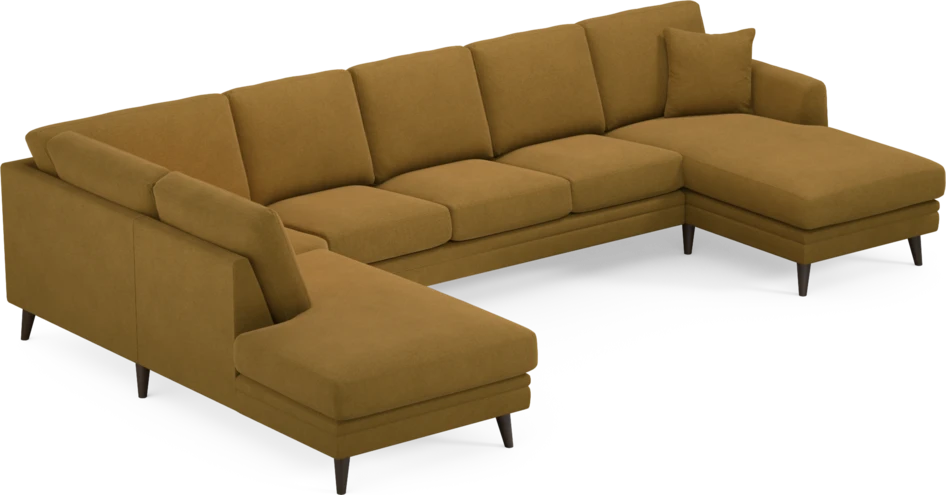 Eden - 3-sits soffa med divan vänster och schäslong höger - Gul