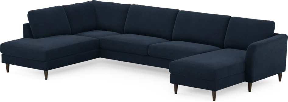 Bridge - 3-sits soffa med divan vänster och schäslong höger - Blå
