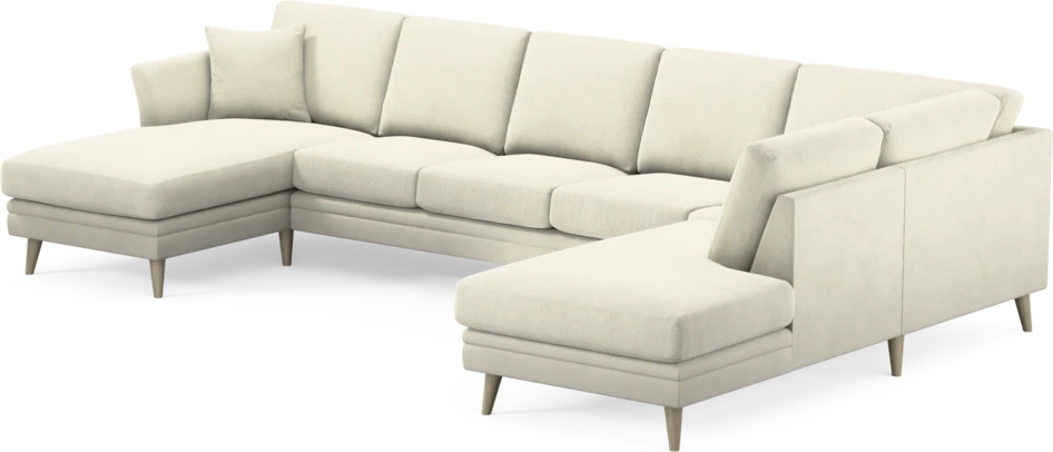 Eden - 3-sits soffa med schäslong vänster och divan höger - Vit