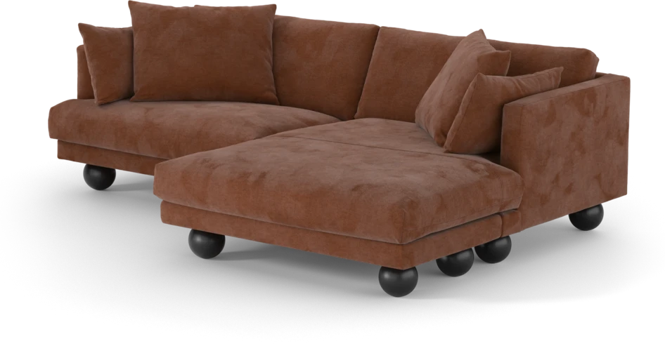 Harper - 4-sits med schäslong XL höger - Orange